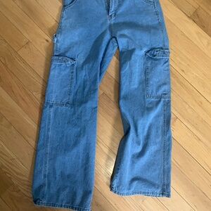 Blue baggie cargo pants
